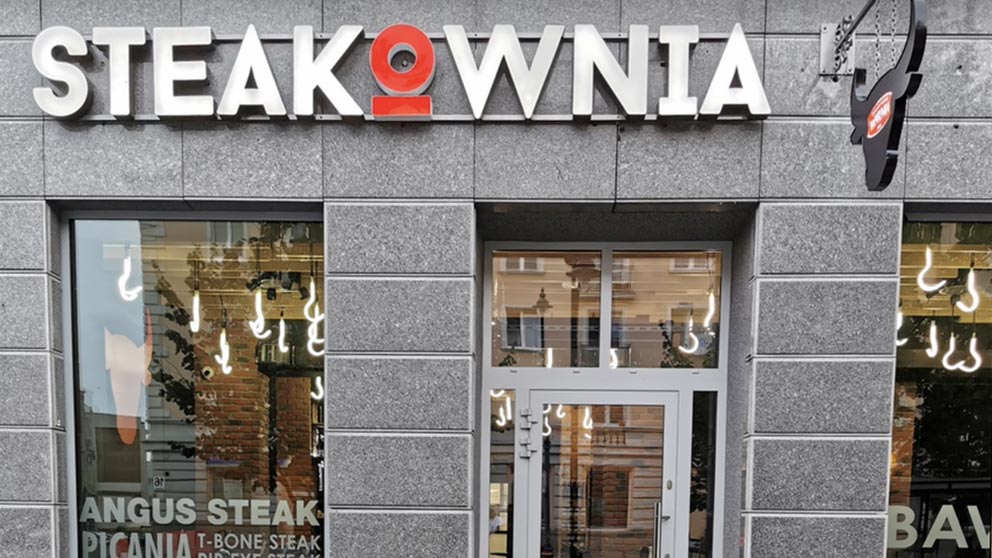 Front lokalu Steakownia w Białymstoku.