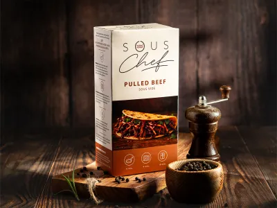 Pulled beef + bułki brioche z sezamem 2+4
